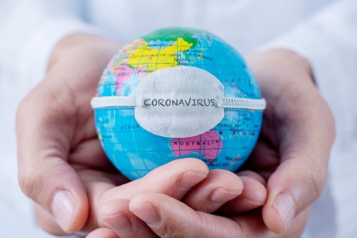 globe with a mask and text coronavirus AI Employed to Model Progression, Research Drugs, Therapies to Fight Coronavirus 1