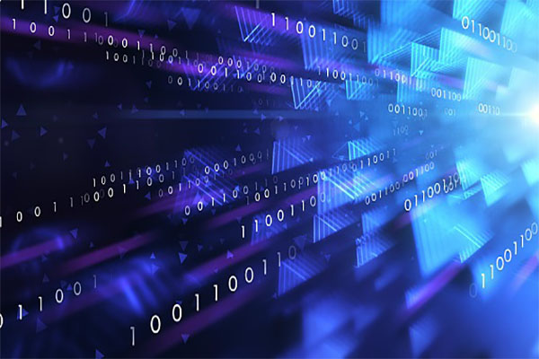 Binary Data Stream (Blue) Quantum Computing with AI Seen Helping to Advance IoT 1