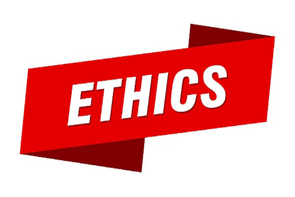 ethics banner template. ethics ribbon label sign