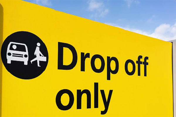 Car passenger drop off sign