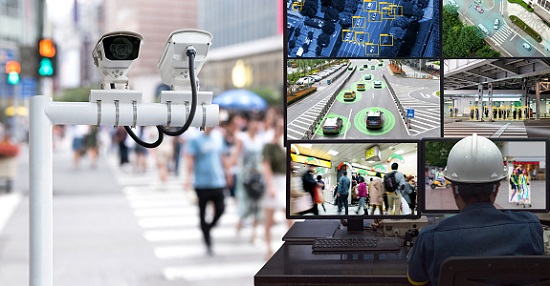 Machine Learning analytics identify person technology in smart city , Artificial intelligence ,Big data , iot concept. Engineer monitoring cctv , security camera and face recognition people traffic.