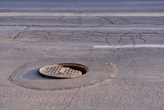 Hole in the road.